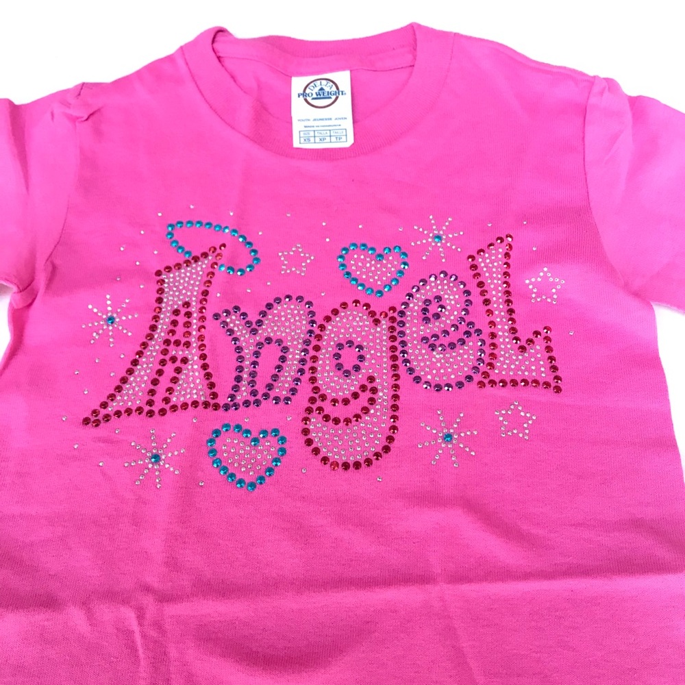 Little girls BLING size xSmall ANGEL shirt.